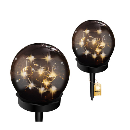 LED solárna záhradná lampa poháňaná dekoratívnou guľou 3000K IP44 10cm