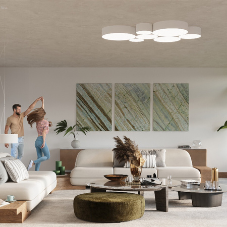 Stropné svietidlo Plafond 3x E27 Round White Minimalist Arena Sollux