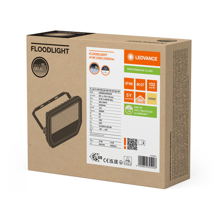 LED reflektor vonkajší reflektor 41W 5500lm 3000K IP66 biely reflektor Ledvance