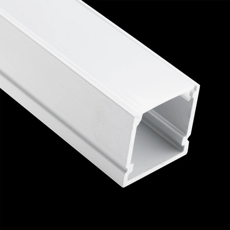 eloxovaný hliníkový profil pre LED KM38 Silver Povrchová montáž 2 m + Mliečny kryt + Koncové krytky