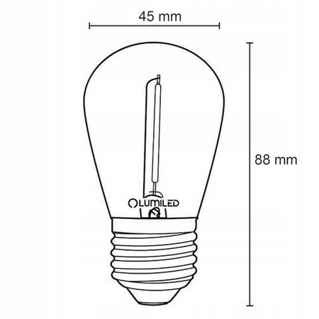 5x LED žiarovka E27 Edison ST14 1,3W = 10W 110lm 2200K teplá biela 360° BURSHINE FILAMENT LUMILED
