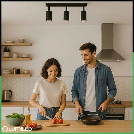 LED bodové stropné svietidlo 3x GU10 Tuba Spot ELIGIS Black LUMILED