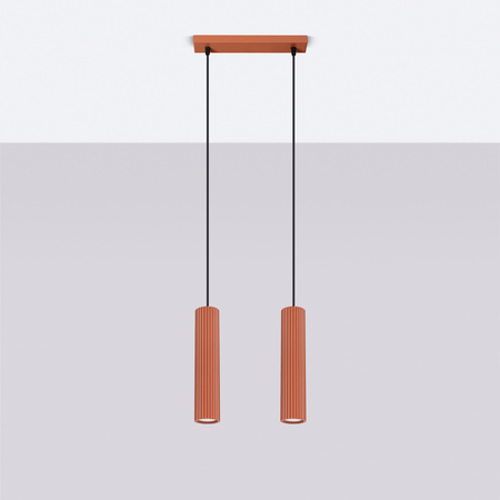 Závesné stropné svietidlo Tuba Spot 2x GU10 Ochre Red Carbon Deep Space SL.1631 Sollux