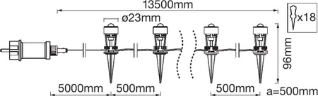 Dekoratívne LED záhradné svetelné body 12W 850lm 3000K IP65 Transparent Endura Ledvance