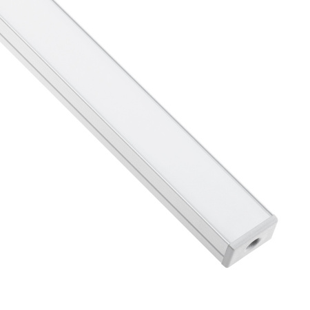 eloxovaný hliníkový profil pre LED KM35 Silver Povrchová montáž 2 m + Mliečny kryt + Koncové krytky