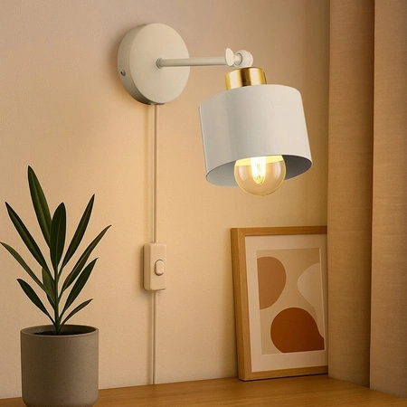 Nástenné svietidlo Reflektor Nástenné svietidlo E27 Moving White Gold Elza Masterled