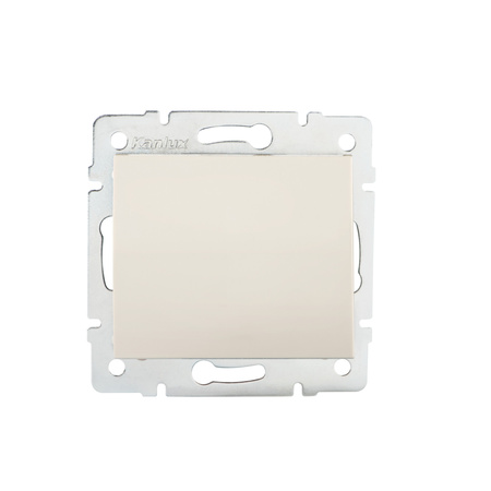 Jednopólový reverzibilný spínač 10A štvorcový béžový LOGI Kanlux