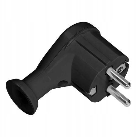 Elektrická uhlová zástrčka 2P+Z UNI-SCHUKO s uzemnením čierna ORNO