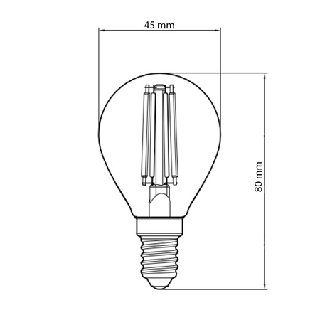 LED žiarovka E14 G45 4,5W Filament Blue TOSHIBA