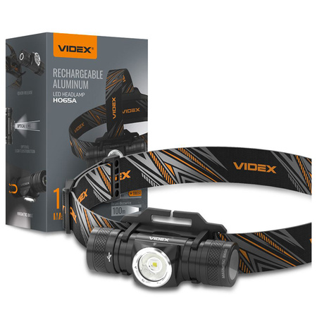 LED dobíjací svetlomet 10W 1200lm 6 režimov SOS USB-C Vodotesný IP68 Videx