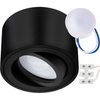 Povrchová montáž HALOGEN TUBE Spot Moving Round Black 50mm + LED 5W 6500K kazeta AMAT-S LUMILED