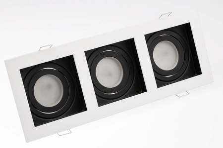 Svietidlo HALOGEN GEMINUS pod omietku pohyblivé KWADRAT biele 3x GU10