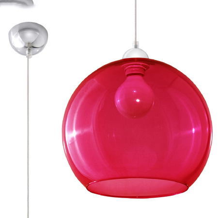 Sollux E27 Round Red Minimalist Ball Pendant Stropné závesné svietidlo