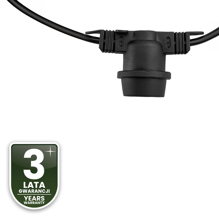 Záhradná vonkajšia svetelná reťaz Girland 15 m 15x žiarovka E27 1,3 W 2200K NARCI Lumiled