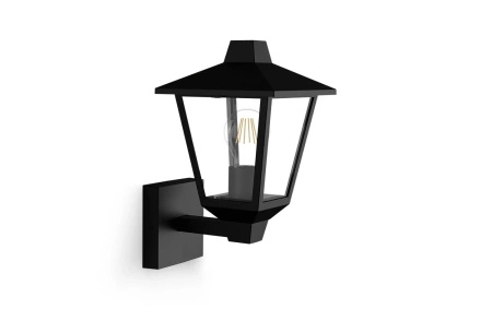 Záhradná nástenná lampa Vonkajšia lampa E27 IP44 čierna Kinno Philips