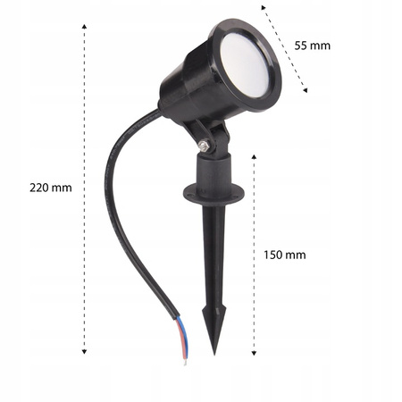 Záhradná lampa LEDreflektorom 7W 560lm 4500K neutrálna biela čierny IP65 Sergio 45cm Masterled