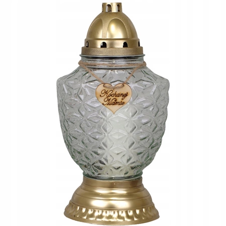 4x Sklenená sviečka na hrob pre mamu 52h na celoročný príspevok 32cm