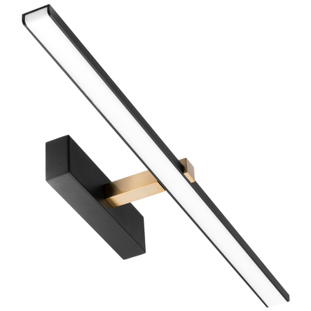 VENUS Kúpeľňové nástenné LED svietidlo nad zrkadlo 12W 840lm Čierno-zlaté 60cm