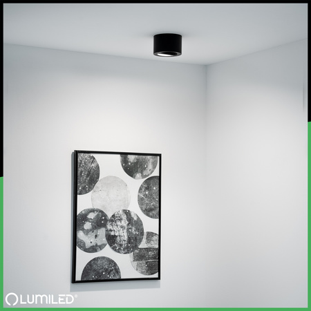 Povrchová montáž HALOGEN TUBE Spot Moving Round Black 50mm + LED vložka 7W 4000K AMAT-S LUMILED