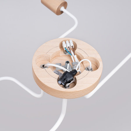 Stropné svietidlo 4x E27 Prírodné drevo Biela Timbo Peach Puff SL.1665 Sollux