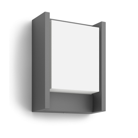 Záhradné nástenné svietidlo Vonkajšia fasádna LED lampa 4W 800lm 3000K IP44 Antracit Arbour Ultra Efficient Philips