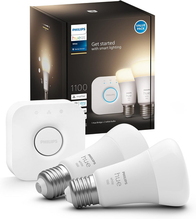 3x LED žiarovka E27 A60 9,5W = 75W 1055lm 2700K teplá biela SMART Smart Bluetooth ZigBee White + BRIDGE Bridge Philips HUE Starter Kit