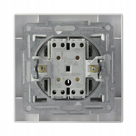 Dvojpólový spínač pod omietku s rámom Asfora White