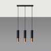 SPOT TUBA 3x GU10 Závesné svietidlo s povrchovou montážou Tubular Black Copper Moderné Loopez Sollux