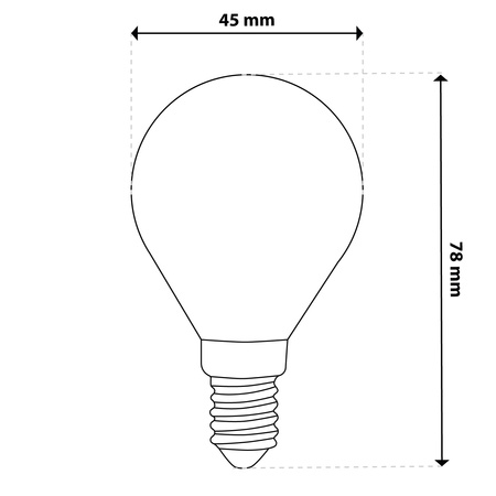 6x LED žiarovka E14 guľka P45 2,2W 470lm = 40W 2700K teplá biela 360° Filament CLASS A LUMILED