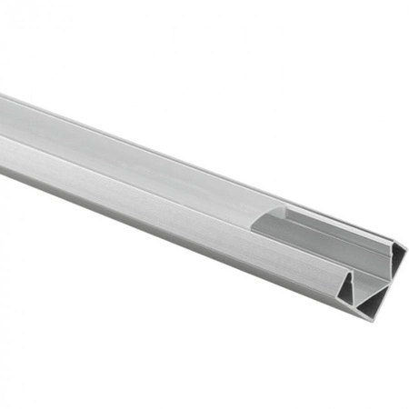 LED rohový hliníkový profil eloxovaný 2 m s matným difúzorom pre LED pásy + koncovky Ecolight série R