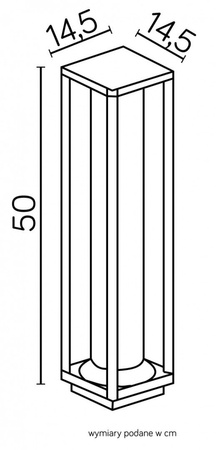 Porto Porto Stojaca vonkajšia záhradná lampa M1932-500 E27 50cm Su-Ma