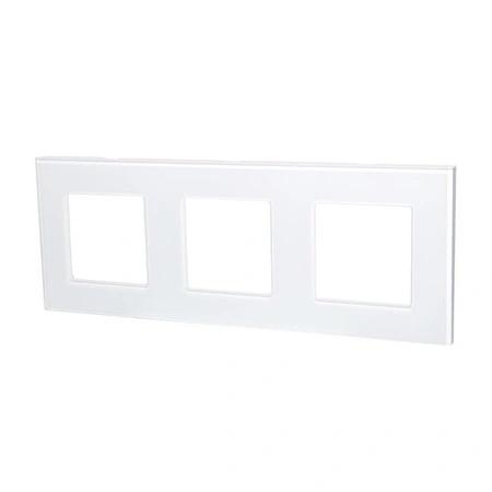 Masterled Trojitý sklenený zásuvkový rám biely