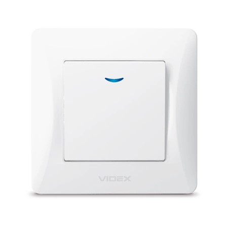 Jednopólový spínač Osvetlený 10A Povrchová montáž Biela BINERA VIDEX