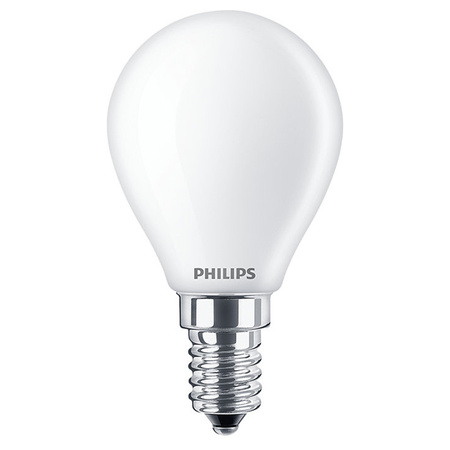LED žiarovka E14 guľka P45 6,5W = 60W 806lm 2700K teplá biela FILAMENT LED Classic Philips