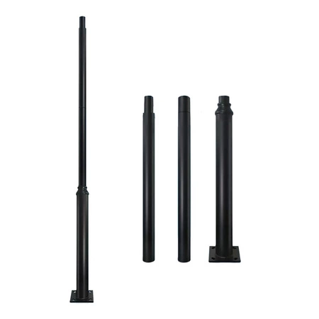 Osvetľovacia tyč Skladacia tyč pre pouličné osvetlenie s kontrolným oknom 3m fi60 Black KOBI