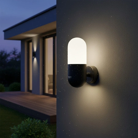 Nástenné svietidlo Vonkajšie fasádne svietidlo E27 čierne IP44 Horten Sanico Goldlux