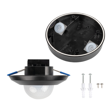 PIR senzor pohybu 20m 360° vnútorný povrchový čierny SENTO KANLUX