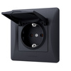 Jediná zásuvka Kontakt 16A zapustená pod omietku čierna BINERA VIDEX