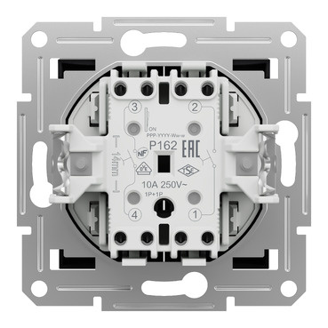 Dvojitý spínač bez rámčeka NO kontakt Antracit Asfora Schneider