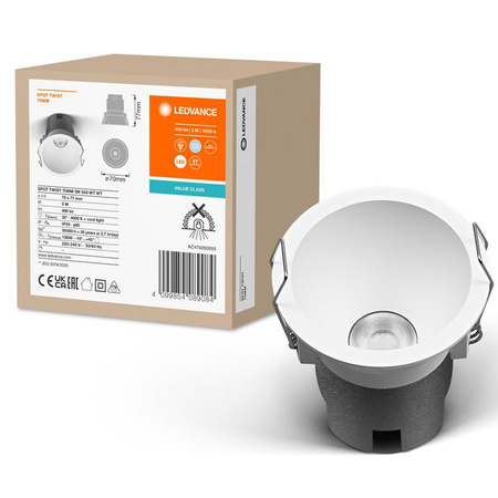 LED zapustené stropné zapustené bodové svietidlo 5W 400lm 4000K neutrálna biela Mesh White Downlight Slim Ledvance