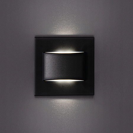 Schodiskové svetlo LED 1,5 W 30 lm 3000K, teplá biela Square Black Erinus Kanlux