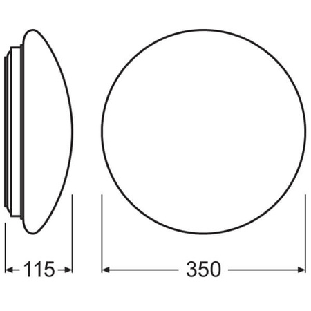 Plafond LED stropné svietidlo 18W 1440lm 3000K, teplá biela povrch namontovaný biely 35cm povrch Ledvance