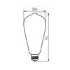 LED žiarovka E27 Edison ST64 4W 250lm 1800K teplá biela jantárová XLED vlákno Kanlux