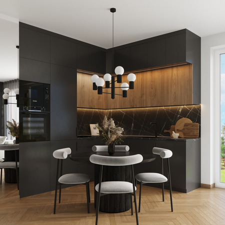 Luster Závesné svietidlo 6x G9 Hliníková čierna halo Francúzska obloha SL.1830 Sollux