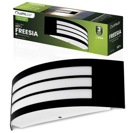 Vonkajšie nástenné svietidlo E27 Black IP44 FREESIA Lumiled Garden