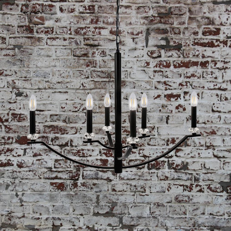 Dekoratívne závesné stropné svietidlo 6x E14 Black Hims Sanico Goldlux