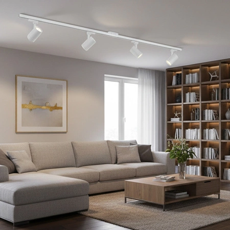 Súprava zbernicovej lišty 3-fázová lišta + 4x GU10 reflektor biely MILANO Sanico Goldlux