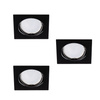 Sada 3x LED svietidlo GU10 10W 3000K, teplá biela Square Black Tribis Kanlux