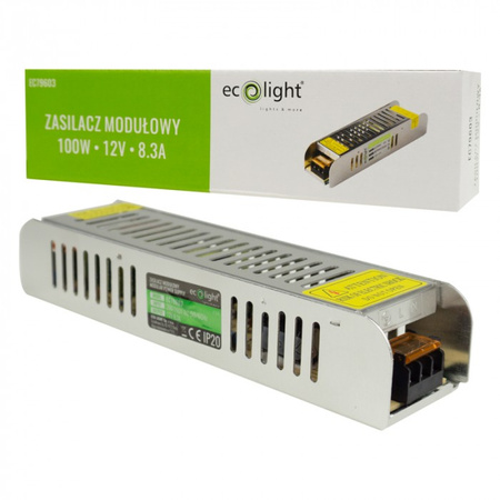 Modulárny napájací zdroj pre LED pásky 100W 12V 8,33A IP20 SLIM Ecolight