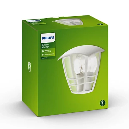 Záhradné nástenné svietidlo Vonkajšia lampa E27 IP44 White Creek Philips